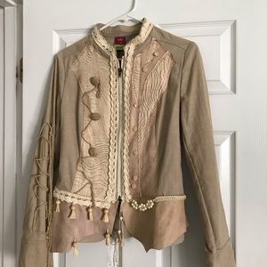 Festive suede and fabric jacket “fit for a queen”.